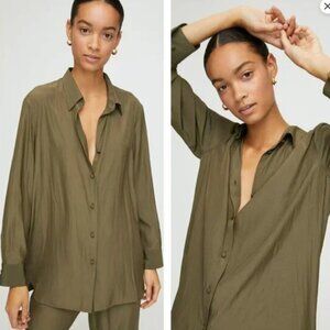 Aritzia Babaton Ronan Blouse, Olive Green